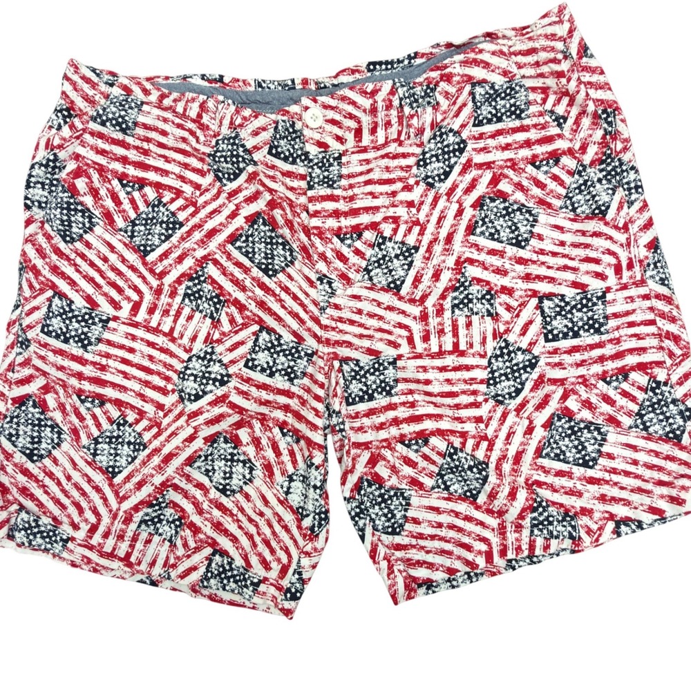 Men’s Red, White & Blue Flag Print Shorts